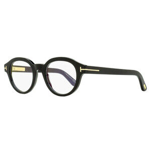 Tom Ford Blue Block Oval Eyeglasses TF6037-B 001 Black 49mm FT6037